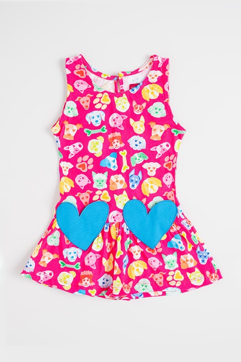 Agatha Ruiz de la Prada, Mintás bővülő ruha szív alakú foltrátétekkel, Többszínű