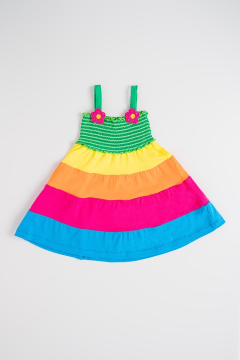 Agatha Ruiz de la Prada, Ujjatlan bővülő ruha virágos díszítésekkel, Többszínű