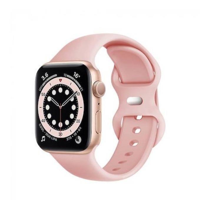 Accesoriu Smartwatch Techsuit, Lastichenio Louraki, Silikon, Roz, 42x44x45mm