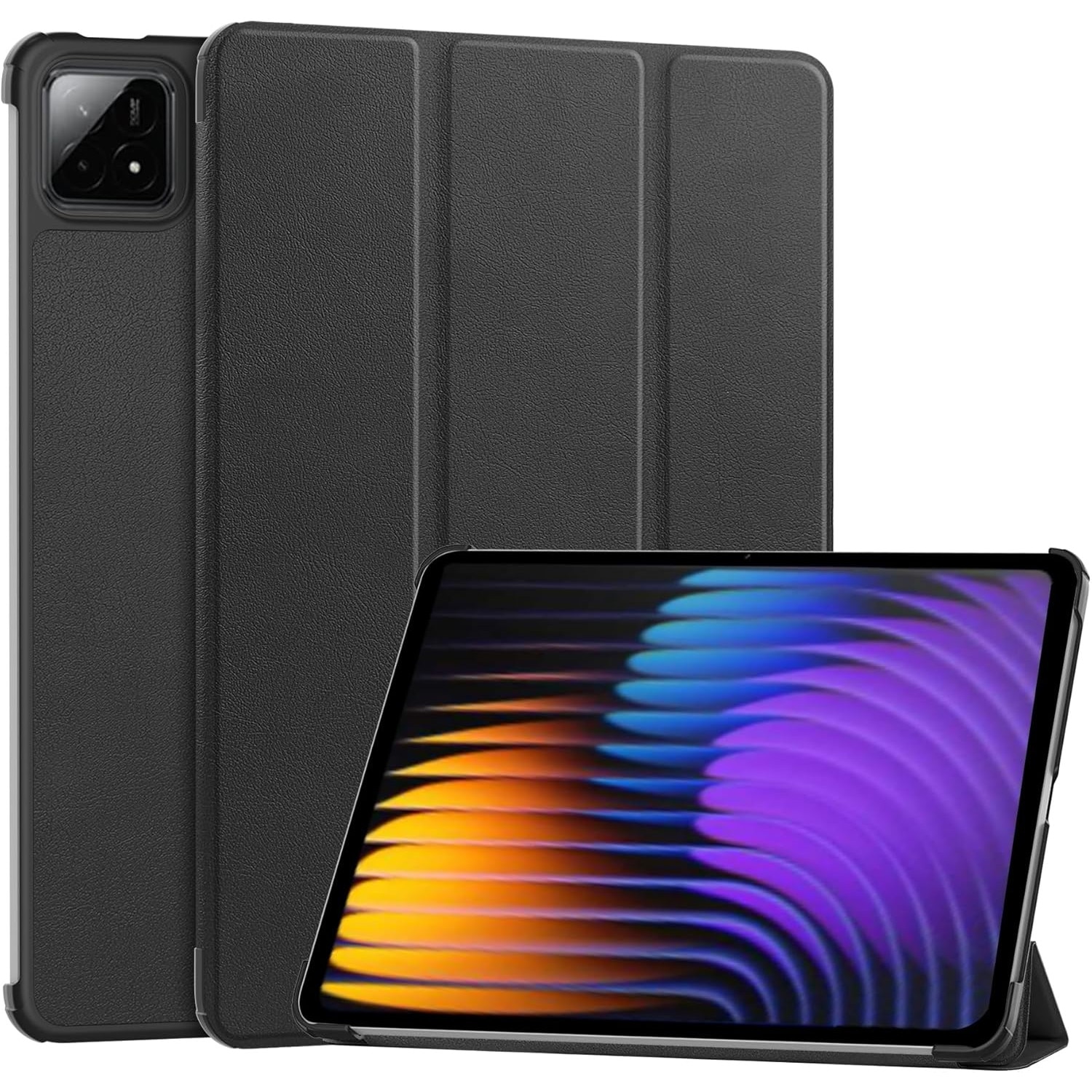 Husa pentru Xiaomi Pad 8 / 8 Pro tip stand functie sleep/wake-up, protectie 360 - Negru