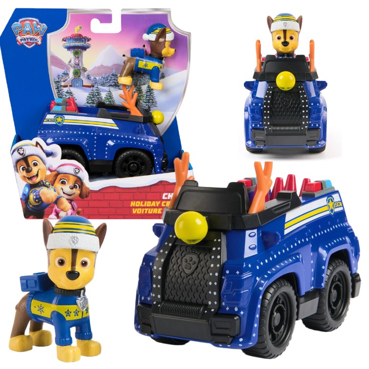 Figurine Paw Patrol, vehicul politist cu figurina, 13cm, 3+ Spin master