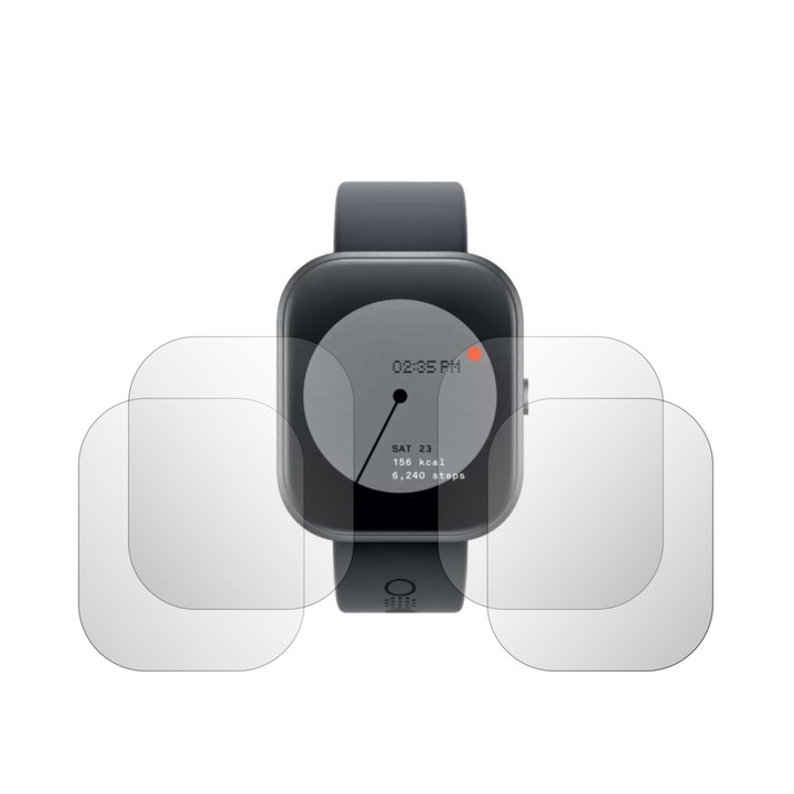 Set 4X Folie Protectie Ecran HD iSkinz pentru Nothing CMF Watch Pro, Invisible Skinz, Siliconica Ultra-Clear cu Acoperire Totala, Adeziva si Flexibila