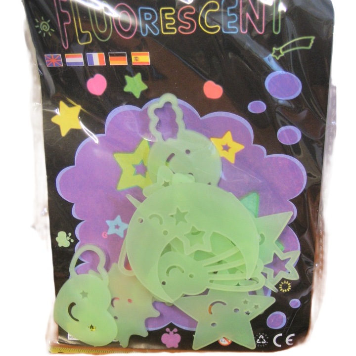 Stickere decorative RHEANA, set 2x fluorescente, multicolor