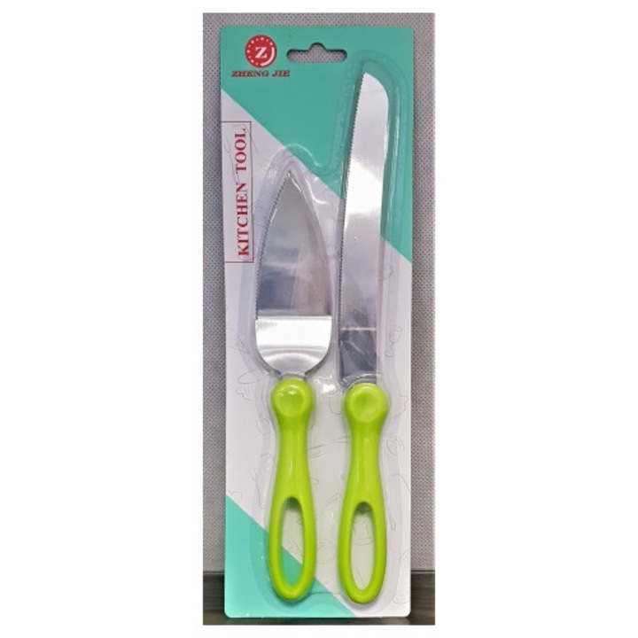 Set 2 ustensile prajituri RHEANA, taiere si servire prajituri, 22,5cm x 27,5cm