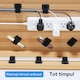 Set 40 Organizator cabluri autoadezive, organizator de cabluri sub birou, Suport imbunatatit pentru cabluri, cleme reglabile cu carlig si bucla, accesorii esentiale pentru biroul de acasa, cleme pentru ascunderea cablurilor sub masa, Negru