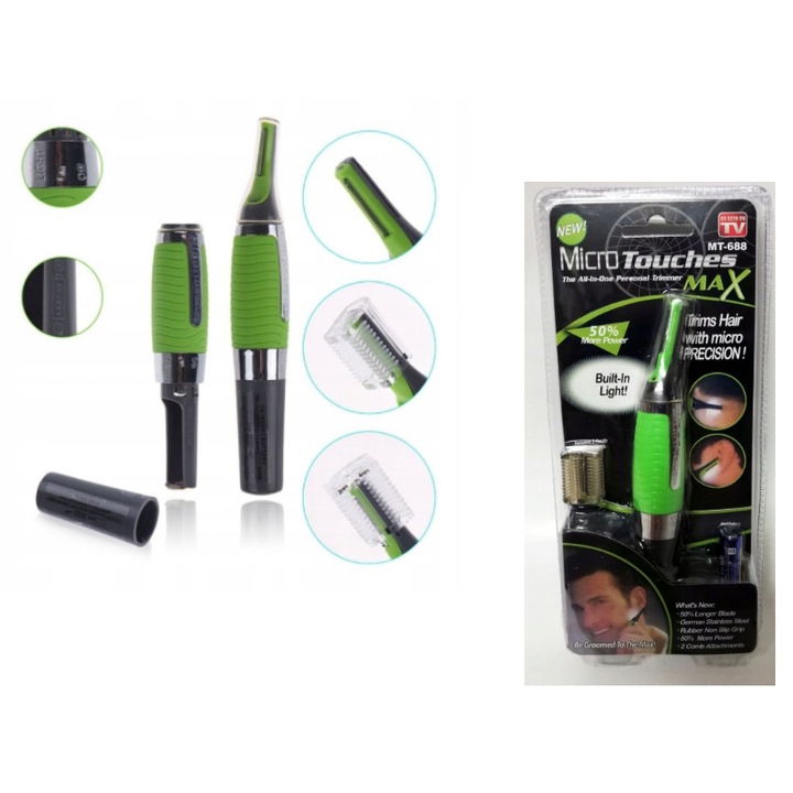 Trimmer pentru taierea parului, RHEANA, verde, dimensiuni mici