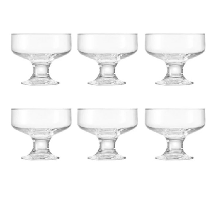 Set 6 Cupe pentru Înghețată, Sticlă, 190ml, 10x8.2cm