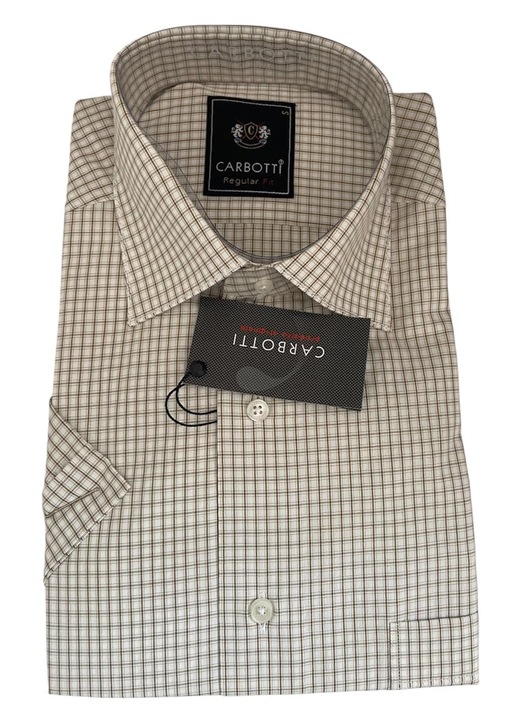 Férfi bézs hosszú ujjú ing, pamut-poliészter, S méret