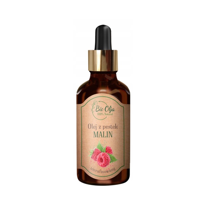Ulei din seminte de zmeura Bio Olja, 50 ml, natural, nerafinat, pentru fata