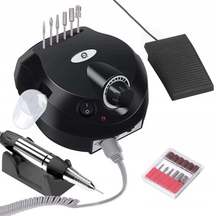 Freza QSKY, 30 W, neagra, cu pedala de picior, set pentru incepatori