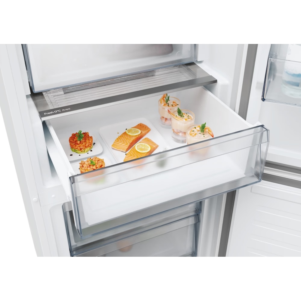 Combina frigorifica Candy ECN4CQTEW186, No Frost, 355 l, H 185 cm, Clasa E, Wi-Fi, Alb