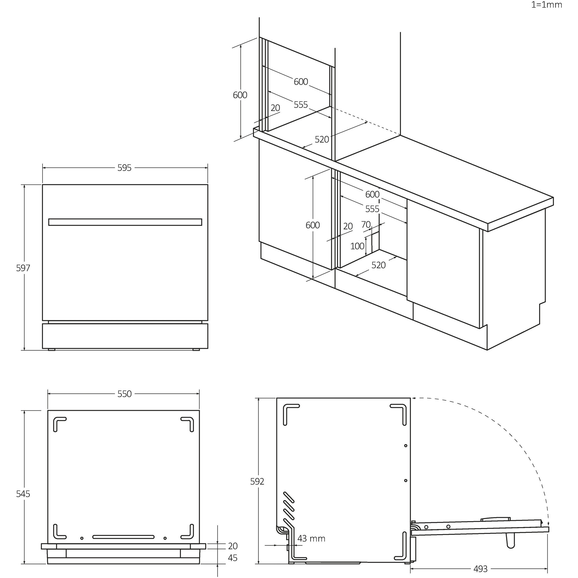 Masina de spalat vase incorporabila HAIER XPI 8D9FFB, 8 seturi