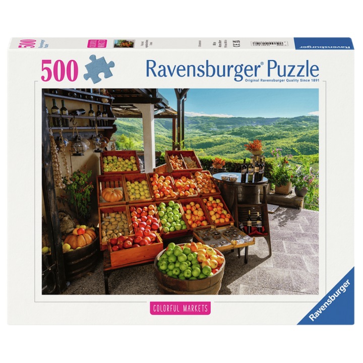 Ravensburger пъзел от 500 части - Пазар за плодове, Хърватия (12001814)