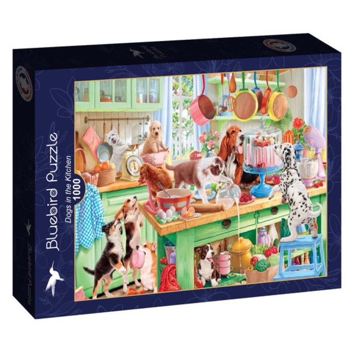 Пъзел Bluebird 1000 части - Кучета в кухнята (91178)