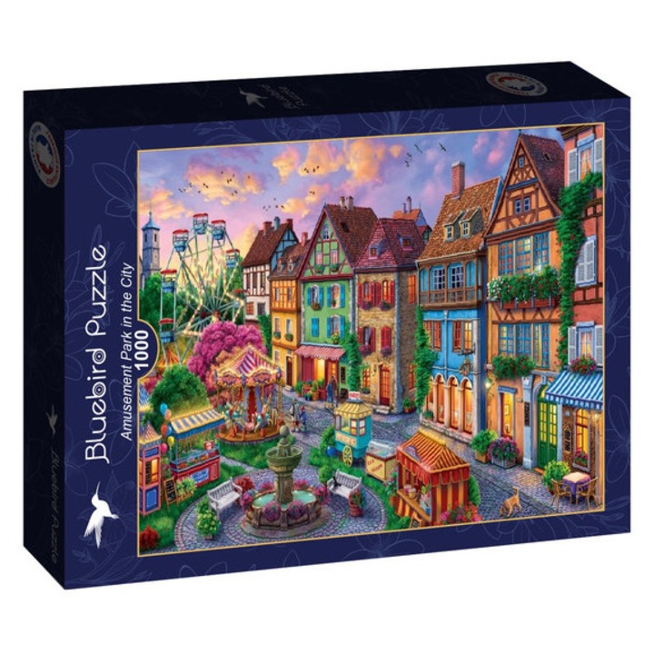 Пъзел Bluebird от 1000 части - Увеселителен парк в града (91175)