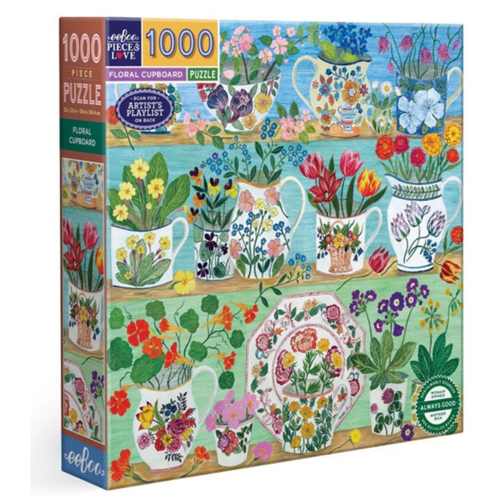 EeBoo puzzle 1000 piese - Dulap Floral (PTZ719)