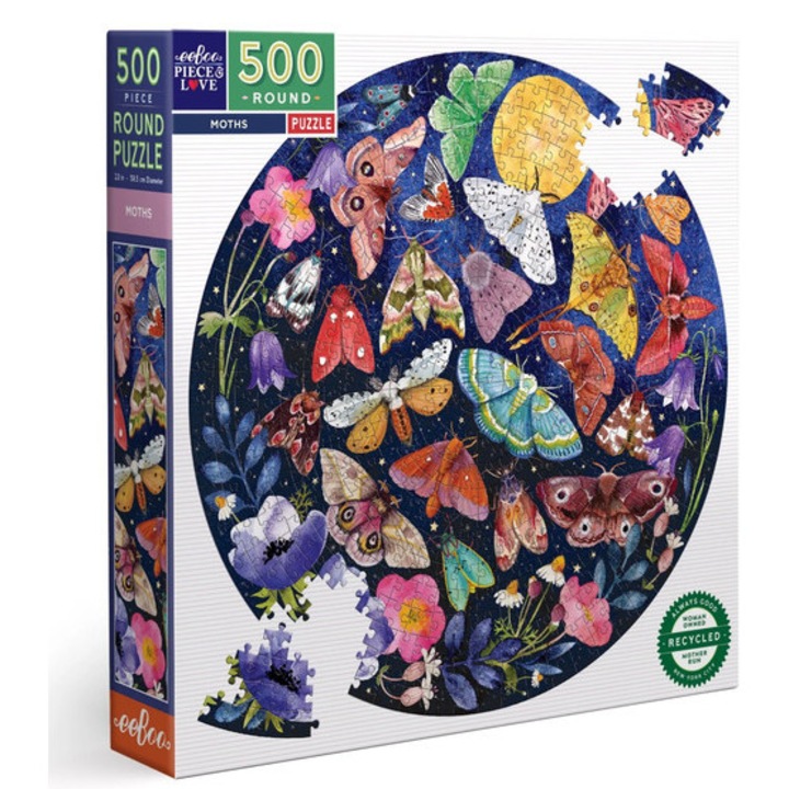EeBoo 500 части Кръгъл пъзел - Молец (PZFMOT)