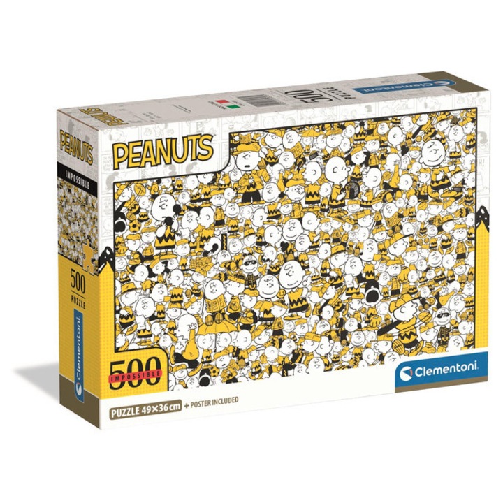 Puzzle Clementoni 500 piese - Impossible Peanuts Compact (35806)