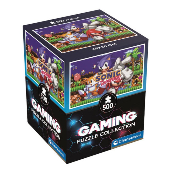 Clementoni puzzle Cube 500 piese - Sonic 64 Bit - 1 (35807)