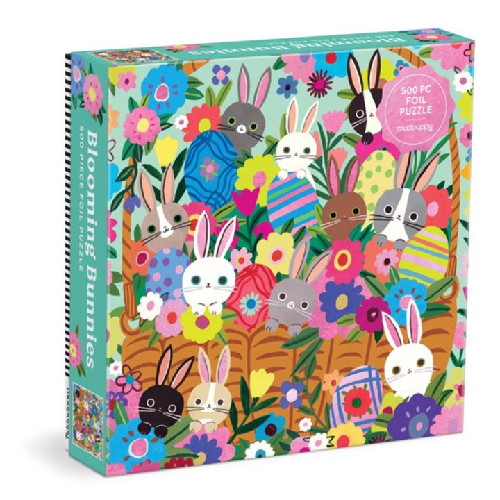 Galison Puzzle foliat 500 piese - Blooming Bunnies (87621)