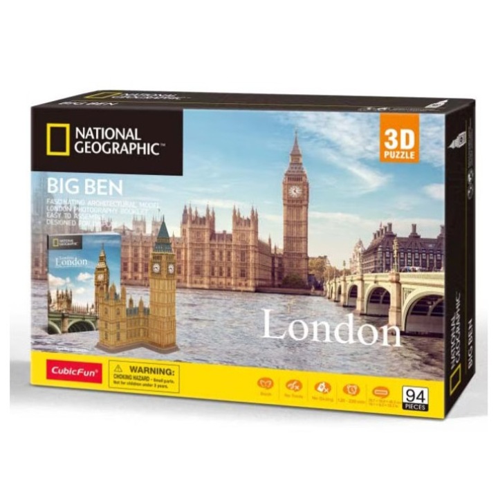 CubicFun DS0992 - National Geographic, Big Ben - puzzle 3D din 117 piese