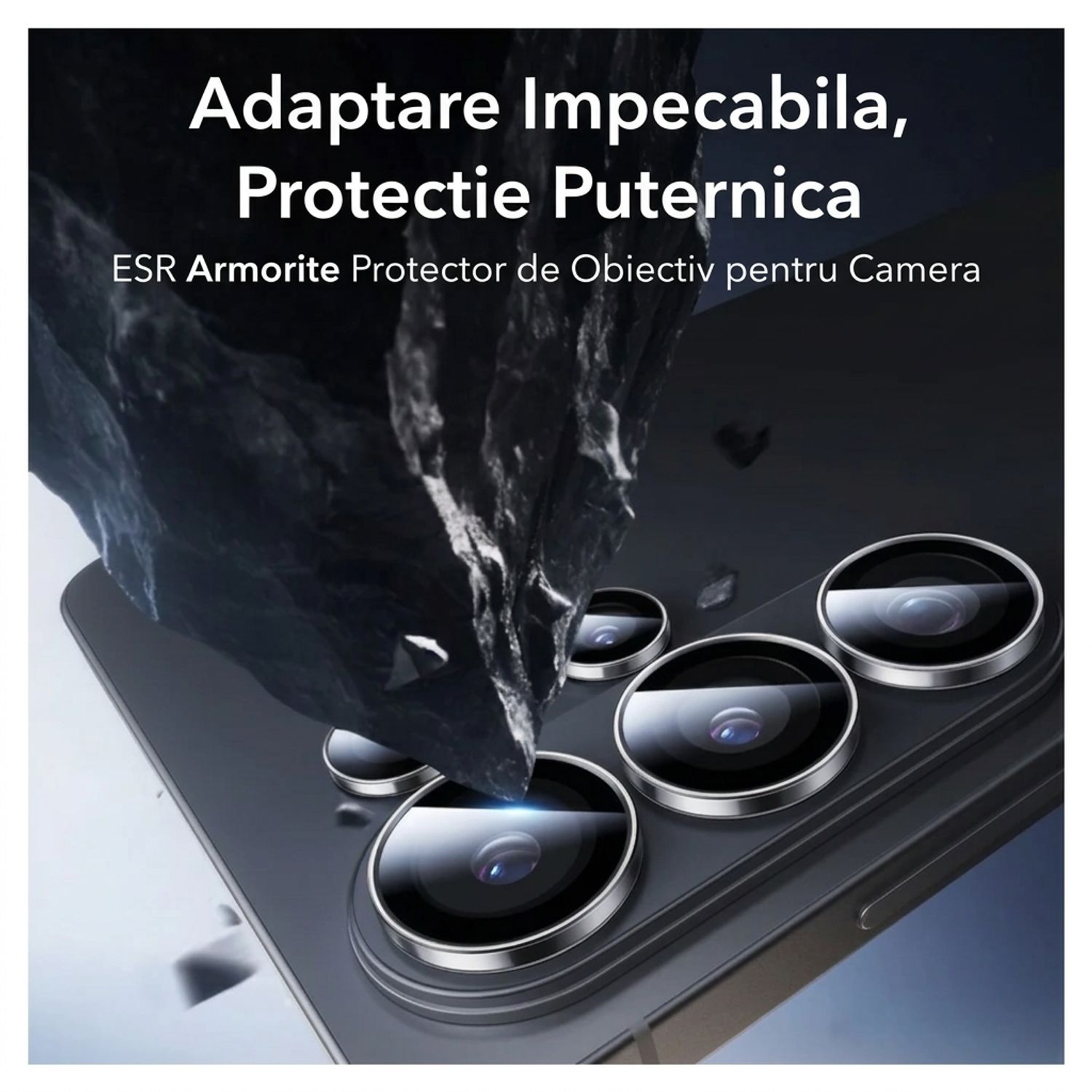 Protectie Obiectiv pentru Samsung Galaxy S26 Ultra, Geam Securizat, Claritate Inalta HD, Rezistent la Zgarieturi, Fixare Magnetica, Albastru