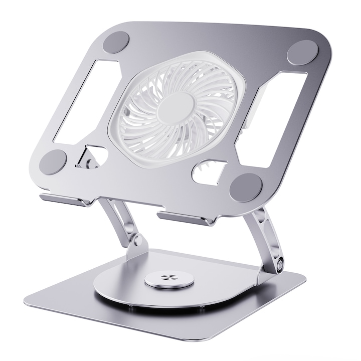 Pad de racire pentru laptop, suport ergonomic rotativ, ventilator silentios, multicolor