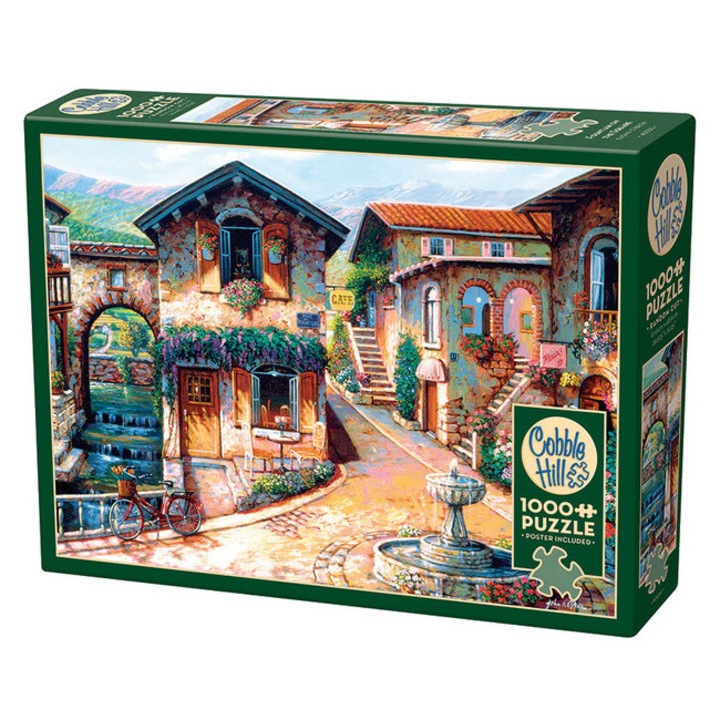 Puzzle Cobble Hill 1000 piese - Fântână în Piață (40030)