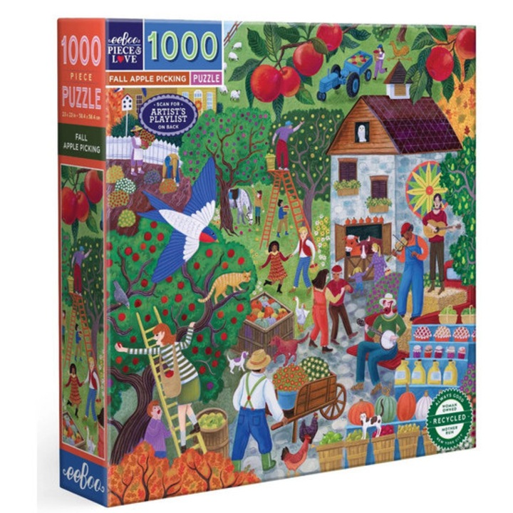Puzzle EeBoo 1000 piese - Cules de mere de toamnă (PZT382)