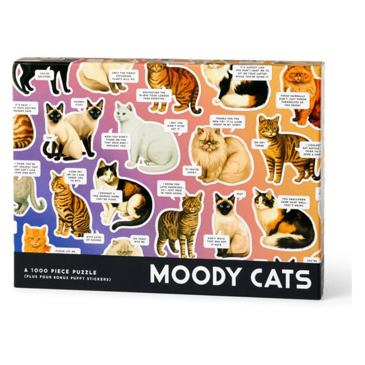 Puzzle Galison 1000 piese - Pisici morocănoase (87010)