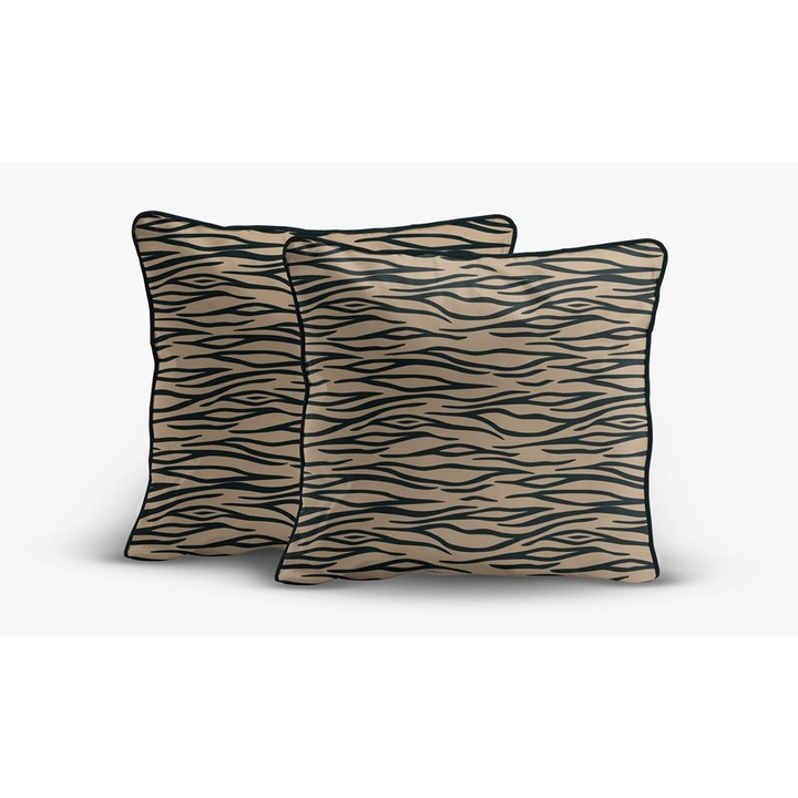 Комплект от 2 калъфки за възглавници DETEXPOL 40x40 см перкал, цвят тигър кафяво