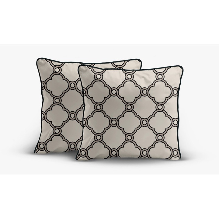 Комплект калъфки за възглавници, DETEXPOL, Lame Percale, 40x40 см, 100% памук, 2 броя