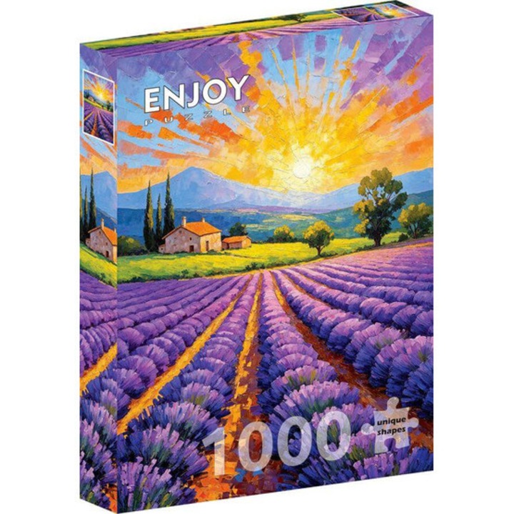 Bucurați-vă de puzzle-ul de 1000 de piese - Lavandă Apus de soare (2349)