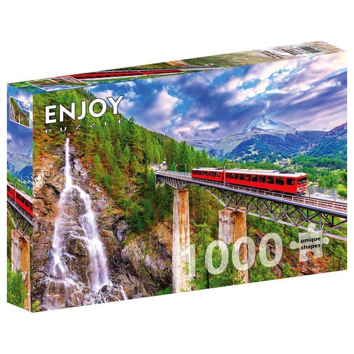Bucurați-vă de puzzle-ul de 1000 de piese - Trenul Gornergrat, Zermatt (2418)