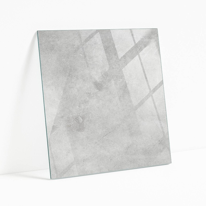 Edzett Üveg Asztallap Íróasztalra Vagy Asztalra, Wallfluent, Beton Repedésekkel, Szürke, 50 x 50 cm, Négyzet, Praktiker, 010010820010000020865