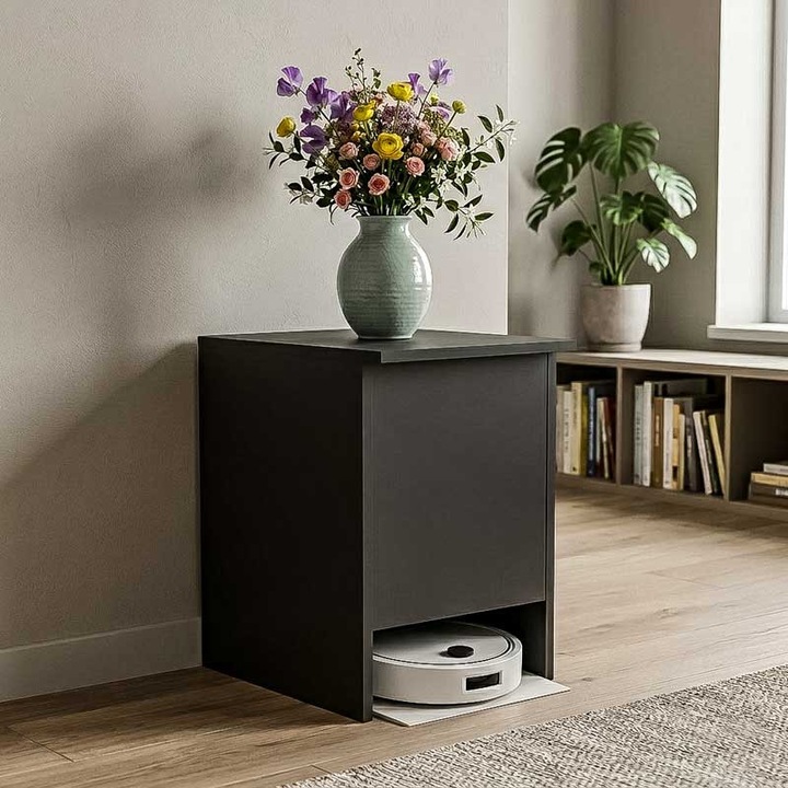 Dulap pentru Robot Aspirator, Lucmi, Negru Mat, 40x51.8x61.8cm
