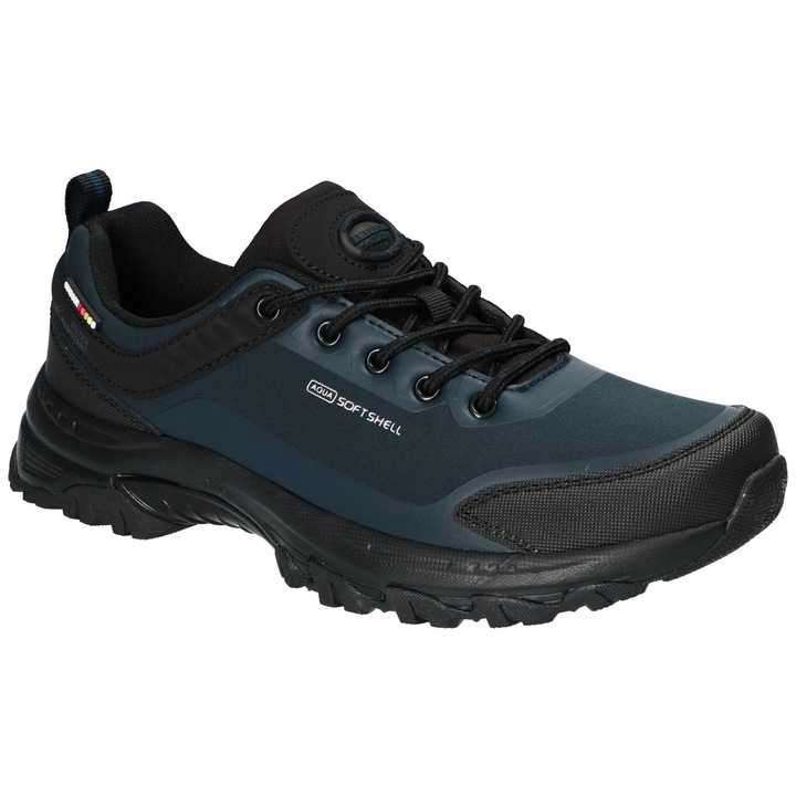 Pantofi trekking Barbati American Club WT278, Softshell cu Memory Foam System, usori, confortabili, Bleumarin