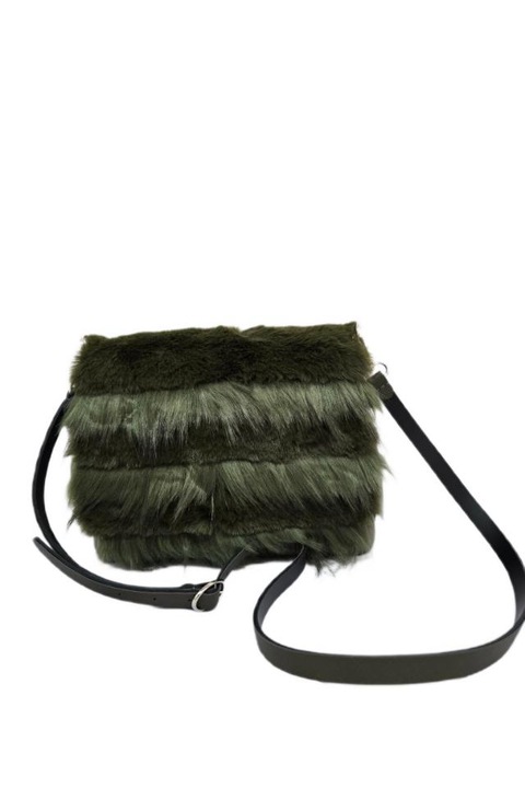 Geanta O bag, gri inchis/verde, poliuretan, de umar