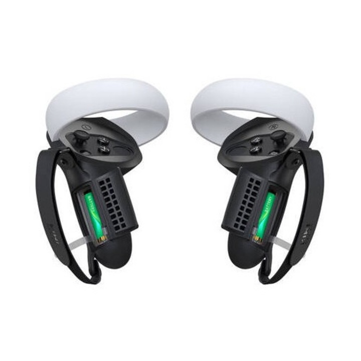 Grip pentru controler KIWI design Q1 PRO-2.2 cu usa pentru baterie, negru, pentru Meta Quest 2