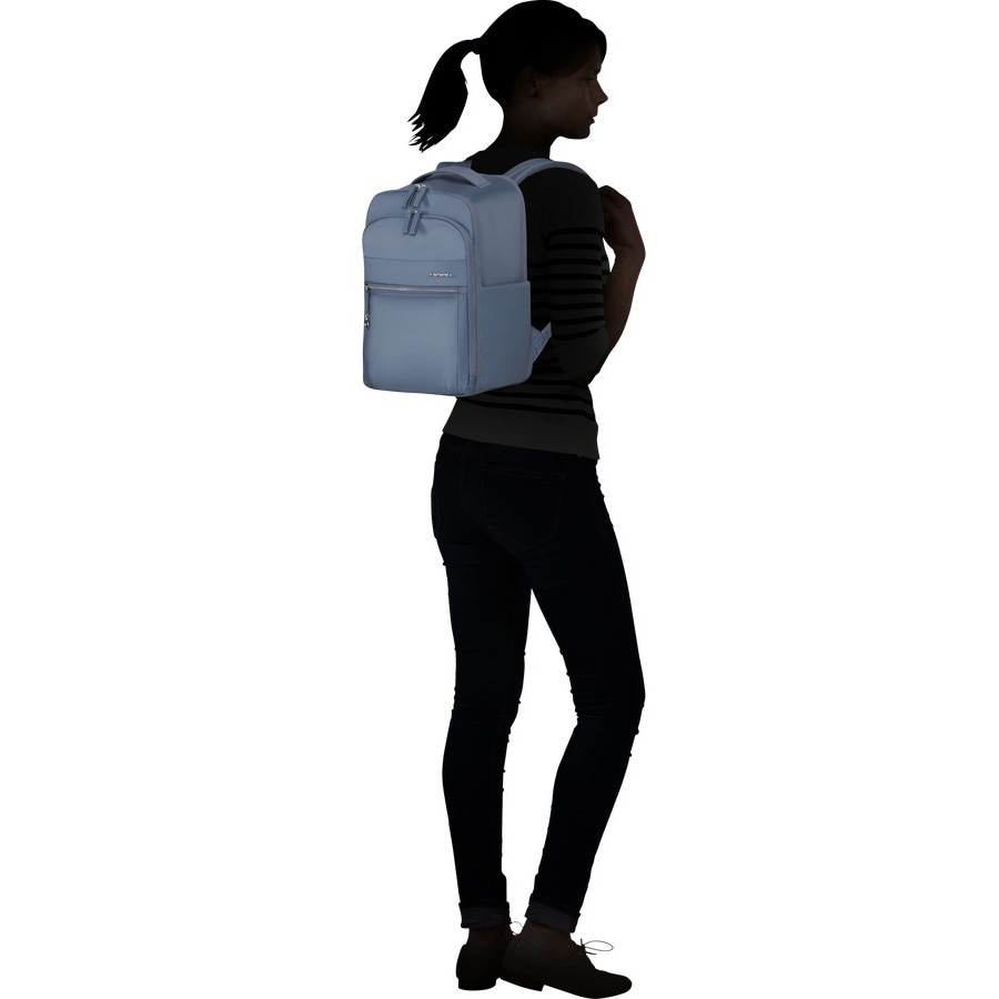 Rucsac laptop Samsonite Move Journey S pentru femei, sub scaun, 14.1", 40 x 25 x 20 cm, albastru furtună