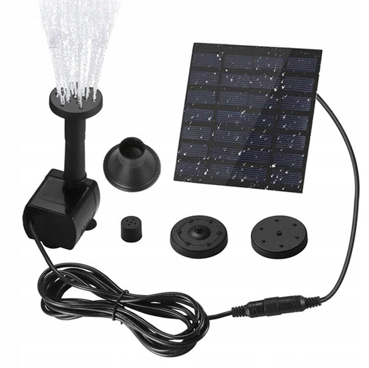 Pompa fantana solara cu filtru, panou 110×110 mm