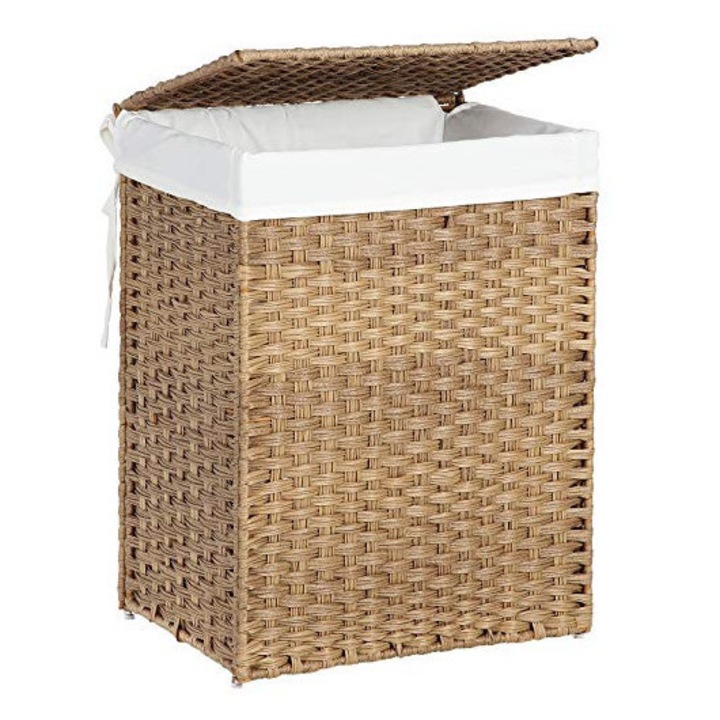 Cos pentru rufe, 90 L, Natural, dimensiuni mari