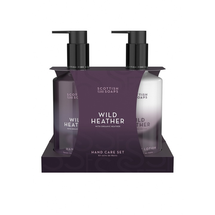 Set de îngrijire pentru mâini Scottish Fine Soaps, Wild Heather, 2x300ml, parfum floral, pentru unisex