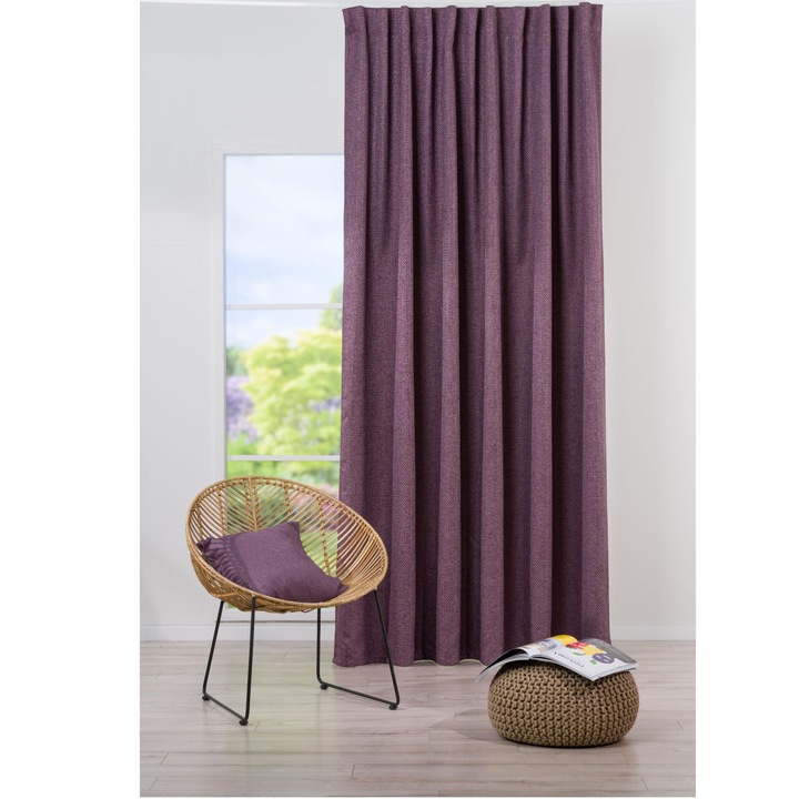 Draperie cu rejansa multifunctionala Atacama Mendola Interior, dimout, 210x260cm, 100%Poliester, 320 GSM, mov