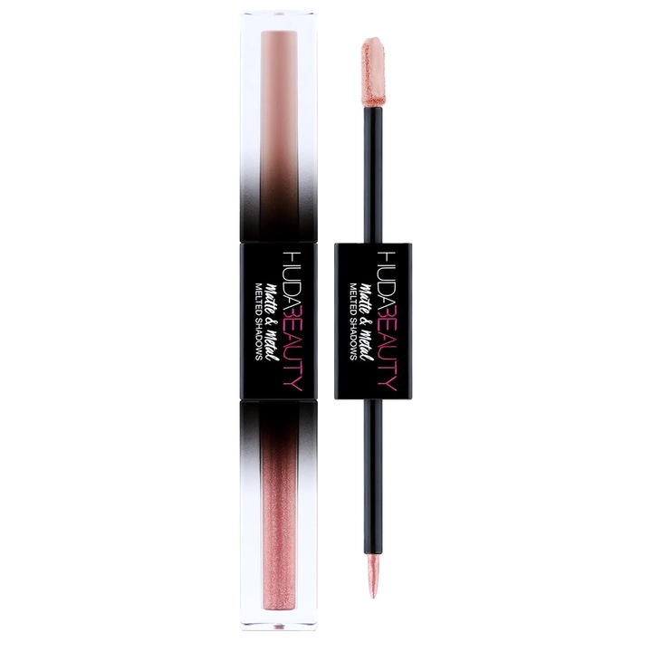 Fard de ochi lichid Huda Beauty Matte & Metal, Caramiziu, 4 ml
