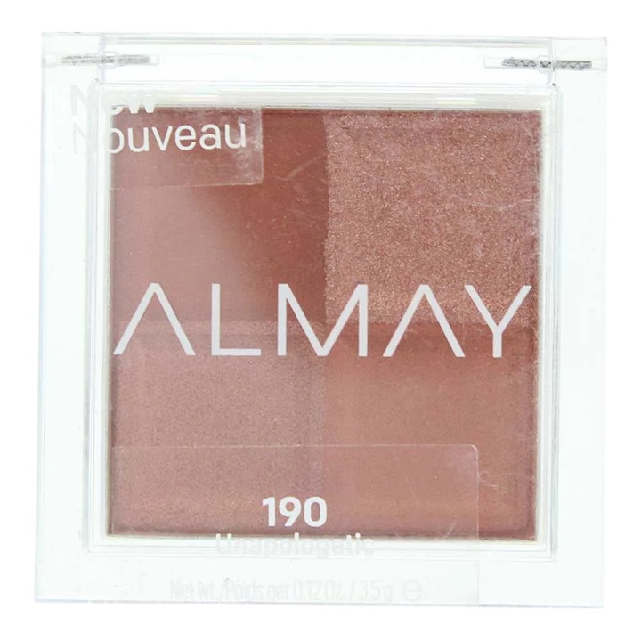 Paletă farduri de ochi Almay Shadow Quad, 4 nuanțe, maro, 3, 5 g