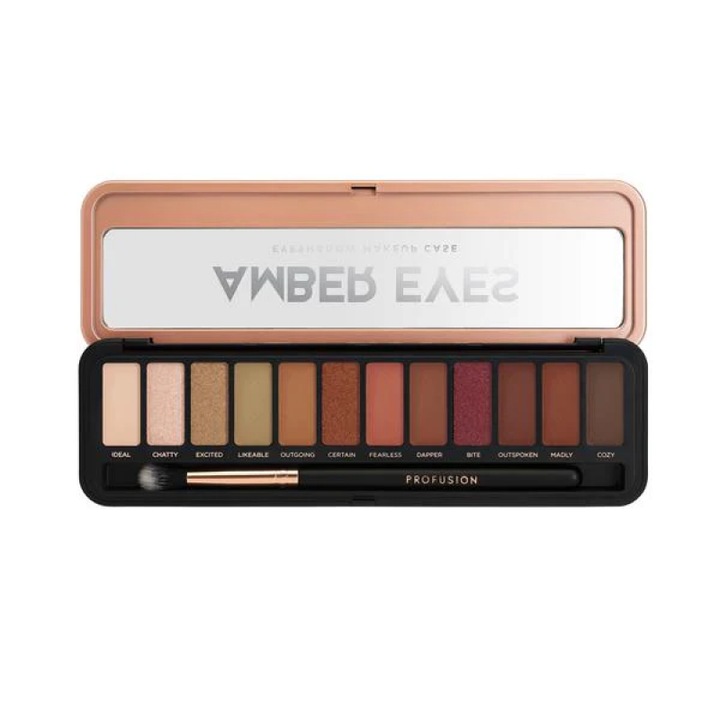 Paleta de farduri de ochi Profusion Amber Eyes, 12 g, pudră compactă, culoare maro