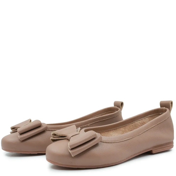 Balerini dama, Glemis, f-6.7, Piele naturala, Maro taupe