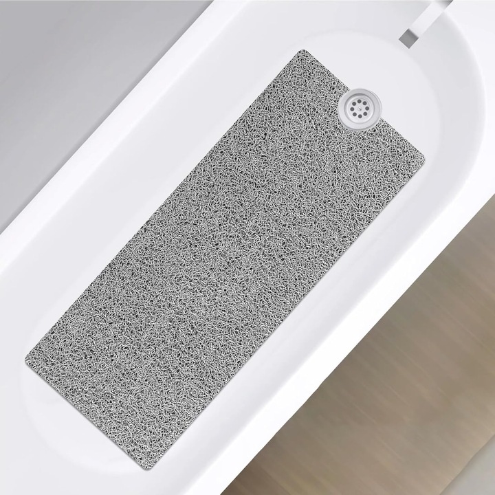Covoras gri de dus anti-alunecare cu orificii de scurgere 40x100 cm