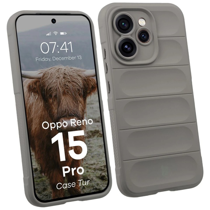 Husa, Bizon Case Tur pentru Oppo Reno15 Pro, Gri Deschis